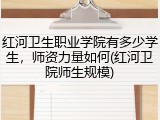 红河卫生职业学院有多少学生，师资力量如何(红河卫院师生规模)