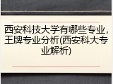西安科技大学有哪些专业，王牌专业分析(西安科大专业解析)