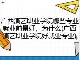 广西演艺职业学院哪些专业就业前景好，为什么(广西演艺职业学院好就业专业)
