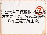 烟台汽车工程职业学院主攻方向是什么，怎么样(烟台汽车工程职院主攻)