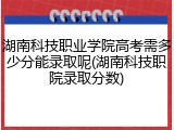 湖南科技职业学院高考需多少分能录取呢(湖南科技职院录取分数)