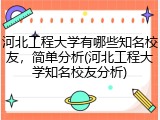 河北工程大学有哪些知名校友，简单分析(河北工程大学知名校友分析)
