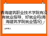 青海建筑职业技术学院有没有就业指导，好就业吗(青海建筑学院就业情况)