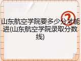 山东航空学院要多少分才能进(山东航空学院录取分数线)