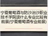 宁夏葡萄酒与防沙治沙职业技术学院读什么专业比较有前景(宁夏葡萄酒专业前景)