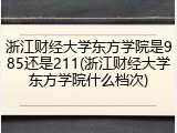 浙江财经大学东方学院是985还是211(浙江财经大学东方学院什么档次)