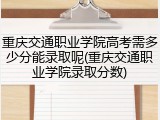 重庆交通职业学院高考需多少分能录取呢(重庆交通职业学院录取分数)