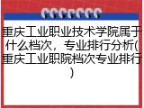 重庆工业职业技术学院属于什么档次，专业排行分析(重庆工业职院档次专业排行)