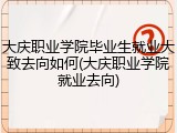 大庆职业学院毕业生就业大致去向如何(大庆职业学院就业去向)