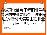 安徽现代信息工程职业学院最好的专业是哪个，详细阐述(安徽现代信息工程职业学院王牌专业)