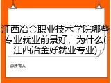 江西冶金职业技术学院哪些专业就业前景好，为什么(江西冶金好就业专业)