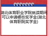 湖北体育职业学院就读期间可以申请哪些奖学金(湖北体育职院奖学金)