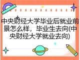 中央财经大学毕业后就业前景怎么样，毕业生去向(中央财经大学就业去向)