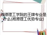 湘潭理工学院的王牌专业是什么(湘潭理工优势专业)