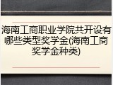 海南工商职业学院共开设有哪些类型奖学金(海南工商奖学金种类)