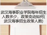武汉海事职业学院每年招生人数多少，政策变动如何(武汉海事招生政策人数)