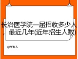 长治医学院一届招收多少人，最近几年(近年招生人数)