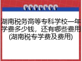 湖南税务高等专科学校一年学费多少钱，还有哪些费用(湖南税专学费及费用)