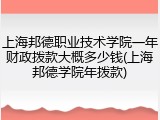上海邦德职业技术学院一年财政拨款大概多少钱(上海邦德学院年拨款)