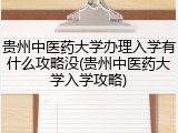 贵州中医药大学办理入学有什么攻略没(贵州中医药大学入学攻略)