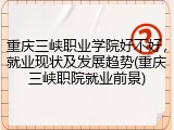 重庆三峡职业学院好不好，就业现状及发展趋势(重庆三峡职院就业前景)