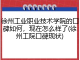 徐州工业职业技术学院的口碑如何，现在怎么样了(徐州工院口碑现状)