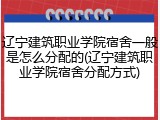辽宁建筑职业学院宿舍一般是怎么分配的(辽宁建筑职业学院宿舍分配方式)