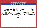 嘉兴大学有多少学生，师资力量如何(嘉兴大学师生规模)