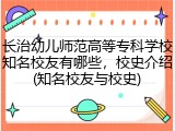 长治幼儿师范高等专科学校知名校友有哪些，校史介绍(知名校友与校史)