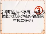 宁德职业技术学院一年财政拨款大概多少钱(宁德职院年拨款多少)