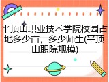 平顶山职业技术学院校园占地多少亩，多少师生(平顶山职院规模)