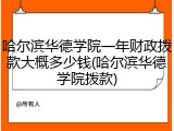 哈尔滨华德学院一年财政拨款大概多少钱(哈尔滨华德学院拨款)