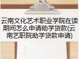 云南文化艺术职业学院在读期间怎么申请助学贷款(云南艺职院助学贷款申请)