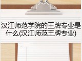 汉江师范学院的王牌专业是什么(汉江师范王牌专业)