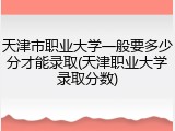 天津市职业大学一般要多少分才能录取(天津职业大学录取分数)