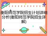 衡阳师范学院招生计划详细分析(衡阳师范学院招生详解)