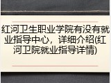 红河卫生职业学院有没有就业指导中心，详细介绍(红河卫院就业指导详情)