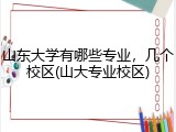 山东大学有哪些专业，几个校区(山大专业校区)