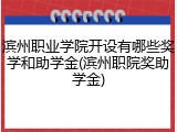 滨州职业学院开设有哪些奖学和助学金(滨州职院奖助学金)