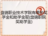 盘锦职业技术学院有哪些奖学金和助学金呢(盘锦职院奖助学金)