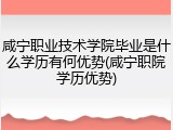 咸宁职业技术学院毕业是什么学历有何优势(咸宁职院学历优势)