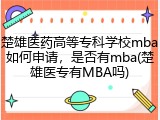楚雄医药高等专科学校mba如何申请，是否有mba(楚雄医专有MBA吗)