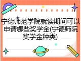宁德师范学院就读期间可以申请哪些奖学金(宁德师院奖学金种类)