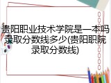 贵阳职业技术学院是一本吗录取分数线多少(贵阳职院录取分数线)