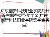 广东创新科技职业学院共开设有哪些类型奖学金(广东创新科技职业学院奖学金类型)