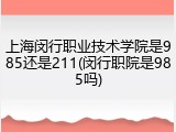 上海闵行职业技术学院是985还是211(闵行职院是985吗)