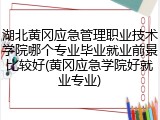 湖北黄冈应急管理职业技术学院哪个专业毕业就业前景比较好(黄冈应急学院好就业专业)