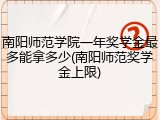 南阳师范学院一年奖学金最多能拿多少(南阳师范奖学金上限)