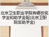 北京卫生职业学院有哪些奖学金和助学金呢(北京卫职院奖助学金)