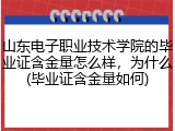 山东电子职业技术学院的毕业证含金量怎么样，为什么(毕业证含金量如何)